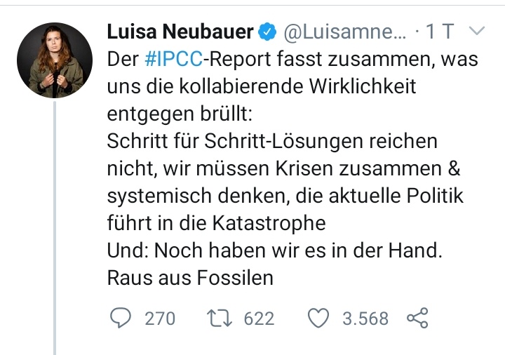 PascalBraun78's tweet photo. Wo recht hat er recht! @Luisamneubauer wir haben keine Zeit nochmal 20 Jahre auf die Wahnvorstellungen von 100%EE zu setzen und wertvolle Zeit zu vergeuden. Sag dich los von deinen sogenannten "Energieexperten". #FCKAtomausstieg #fossilfree #ClimateAction #criticalClimateaction https://t.co/MOlEdIRjPZ