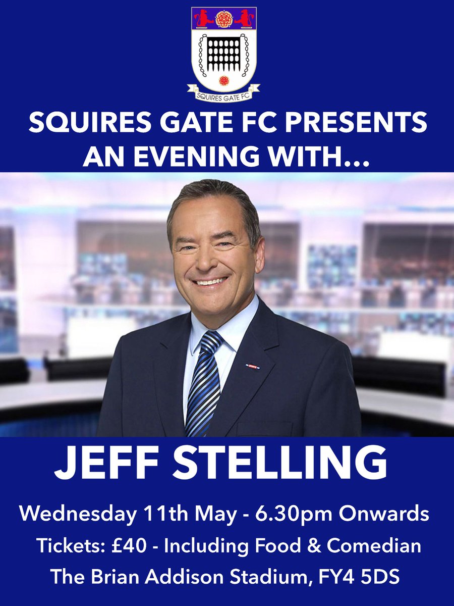 🎙 𝐒𝐭𝐞𝐥𝐥𝐢𝐧𝐠 𝐬𝐞𝐭 𝐟𝐨𝐫 𝐒𝐪𝐮𝐢𝐫𝐞𝐬 𝐆𝐚𝐭𝐞 You heard that right, @JeffStelling will be joining us at The Brian Addison Stadium🏡 A successful pre-sale, and tickets are now on general sale! Drop us a DM to secure yours today🎟