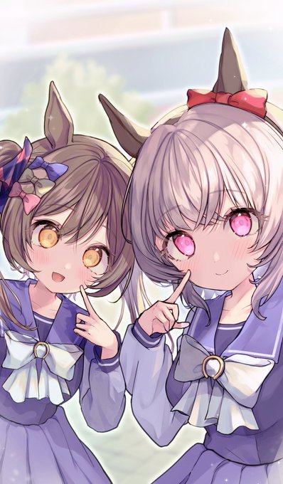 カレンチャン(ウマ娘) ,スマートファルコン(ウマ娘) 「『はい、チーズ