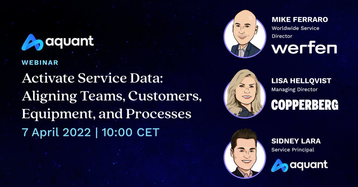 Aquant_ai's tweet image. Learn how to build a service data strategy with a company-wide impact. Sign up for our webinar with Werfen’s Worldwide Service Director and get an inside look at his team’s non-traditional approach. hubs.la/Q0166Bhf0
#servicedata #serviceinsights #fieldservice #aquant