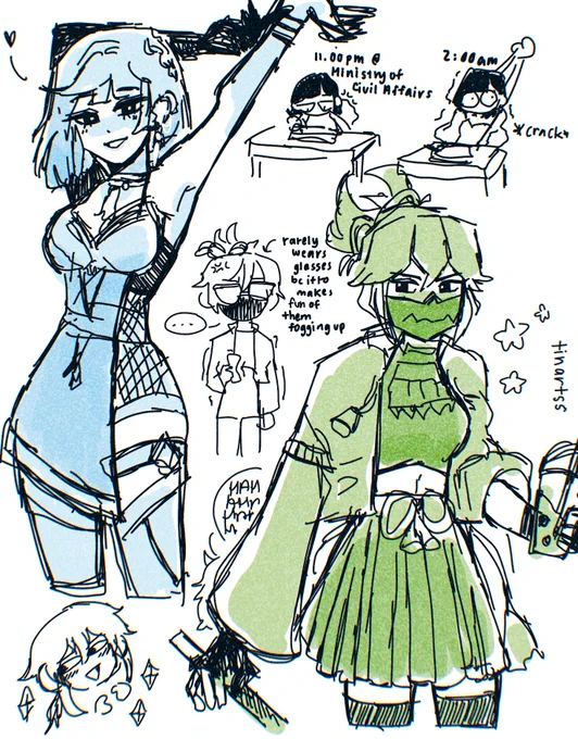 some doodles of the new genshin ladies 🙇‍♀️ i like them a normal amount

#genshin #yelan #shinobu 