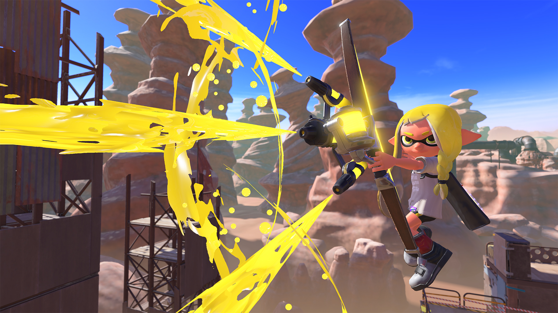 Splatoon North America When Inklings And Octolings Are Competing They Use A Wide Selection Of Ink Based Weapons These Designs Might Seem Unusual But Whether It S A Splattershot A Slosher A