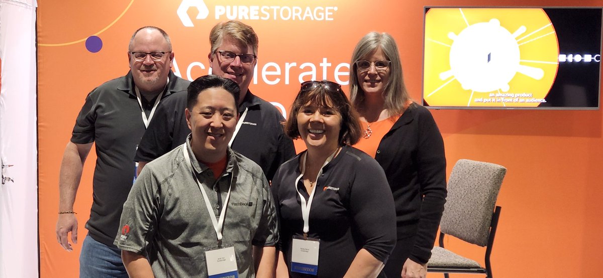 SQLBek's tweet image. Team @PureStorage ready to go at @DEVintersection! Come say hello! #sqlintersection