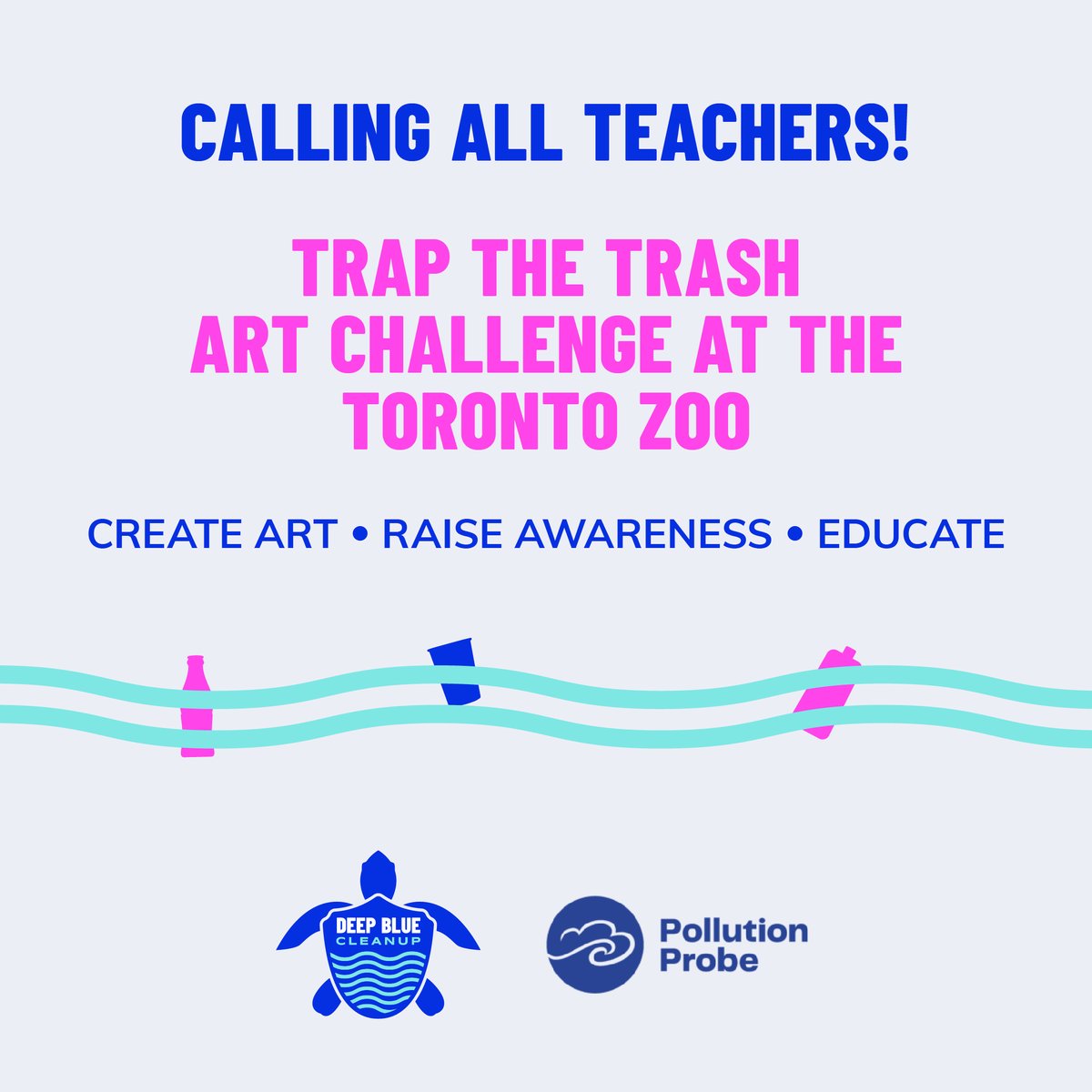 🚨 Call for Art! We are partnering with <a href="/DeepBlueCleanup/">Deep Blue Cleanup</a> &amp; <a href="/TheTorontoZoo/">The Toronto Zoo</a> for the "Trap the Trash Art Challenge". We are looking for elementary and high-school classes to participate in an #ecoart exhibit to be displayed at the Zoo! 🎨

#plasticpollution #circulareconomy