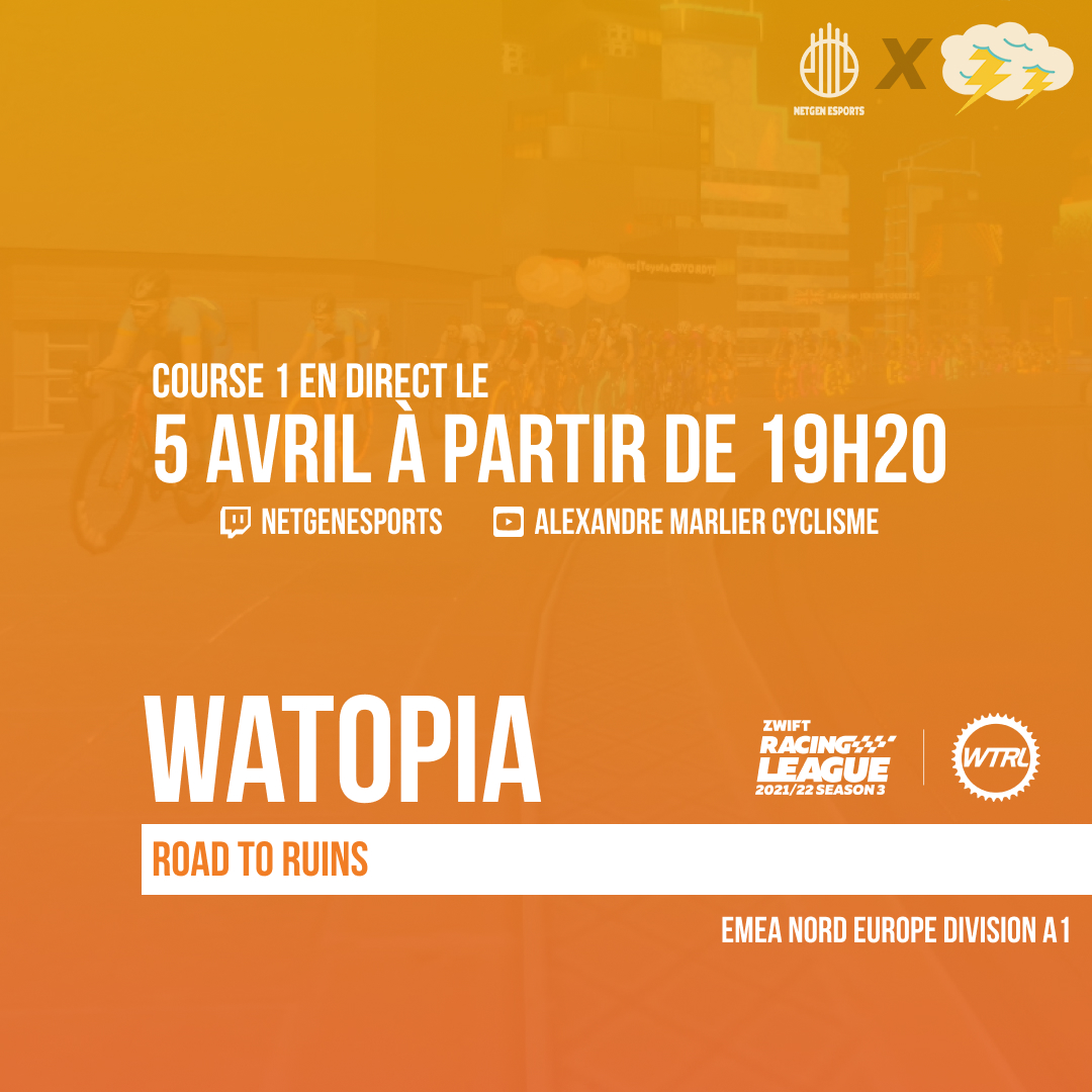 Rendez-vous dans 5 mins sur #Twitch ou #Youtube pour la 1re journée de la #ZwiftRacingLeague ! 🏆🚴

#ZRL #Zwift #ZwiftRacing #eCyclingteam

Twitch 👉 bit.ly/2RO228l
YouTube 👉 bit.ly/35N7eU8