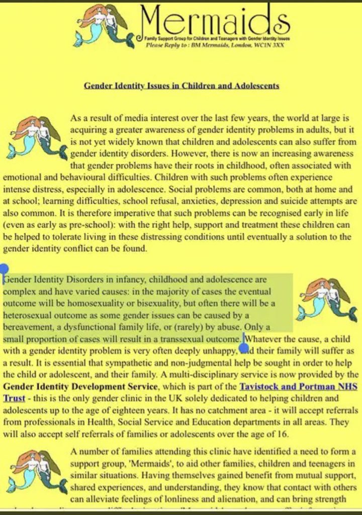 StuartT07682741's tweet photo. @juliebentley @stonewalluk Maybe listen to what @mermaids used advocate just a decade ago๐
Gender dysphoria can have a range of triggers and can be temporary rather than todayโs proselytising of #PureTransJoy and #Cool2BTrans targeted at teenagers and young adults https://t.co/6rOx0S14qG