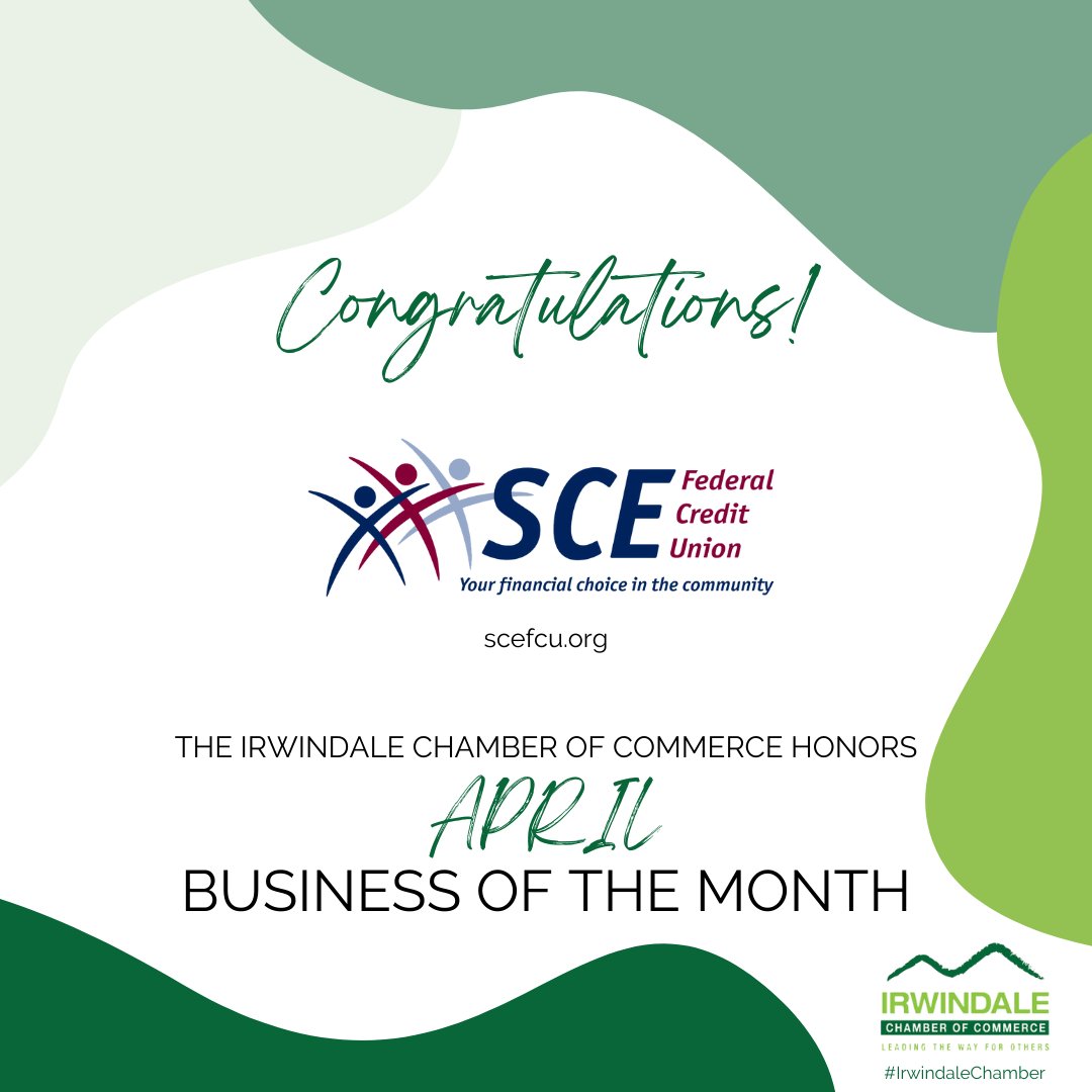 Join us in congratulating our April Business of the Month, @SCEFCU! 

SCE Federal Credit Union has been a member of chamber for 26 years.