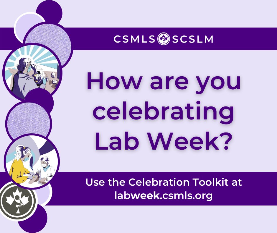 #LabWeek is just days away! How are you celebrating and "labvocating" the #MedLab?

Find tools and ideas in our Celebration Toolkit: labweek.csmls.org – and remember to check back for updates!