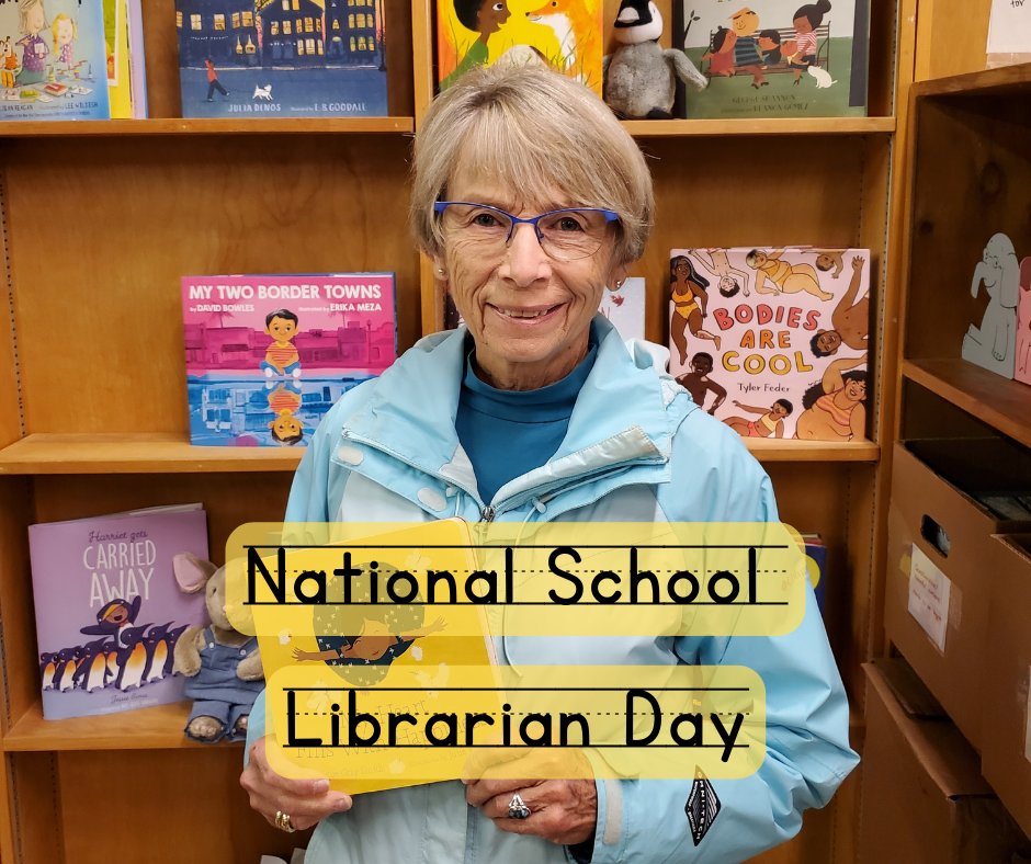 PDXbookbank's tweet photo. Today is National School Librarian Day! We are lucky enough to have a beloved former librarian among our stewards, MaryAnn! Thank you so much to MaryAnn for all your great work in the community and for helping to make the Children’s Book Bank the place it is today! https://t.co/5rtyufDnEg