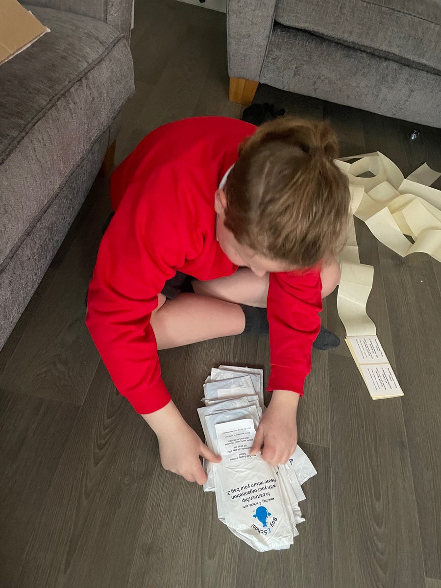 This boy puts in a good shift for the pta! All new labels added to the bags 2 school bags ready to go out to everyone for their holiday clear out 🥰 <a href="/MoorfieldPrim/">MoorfieldPrim</a>