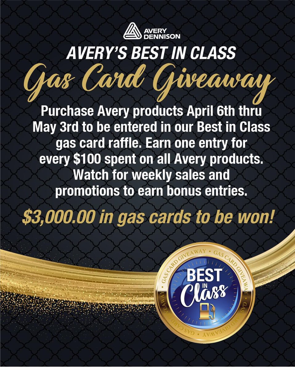 Buy Avery's Best In Class and win some gas!! earlmich.com <a href="/AveryDennison/">Avery Dennison</a> <a href="/AveryProducts/">Avery</a>