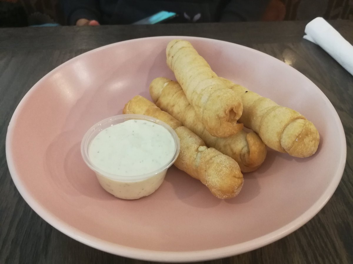 EatThisTown's tweet photo. We also had these tequeños, stuffed with cheese. Highly recommend! https://t.co/atsnICHHQz