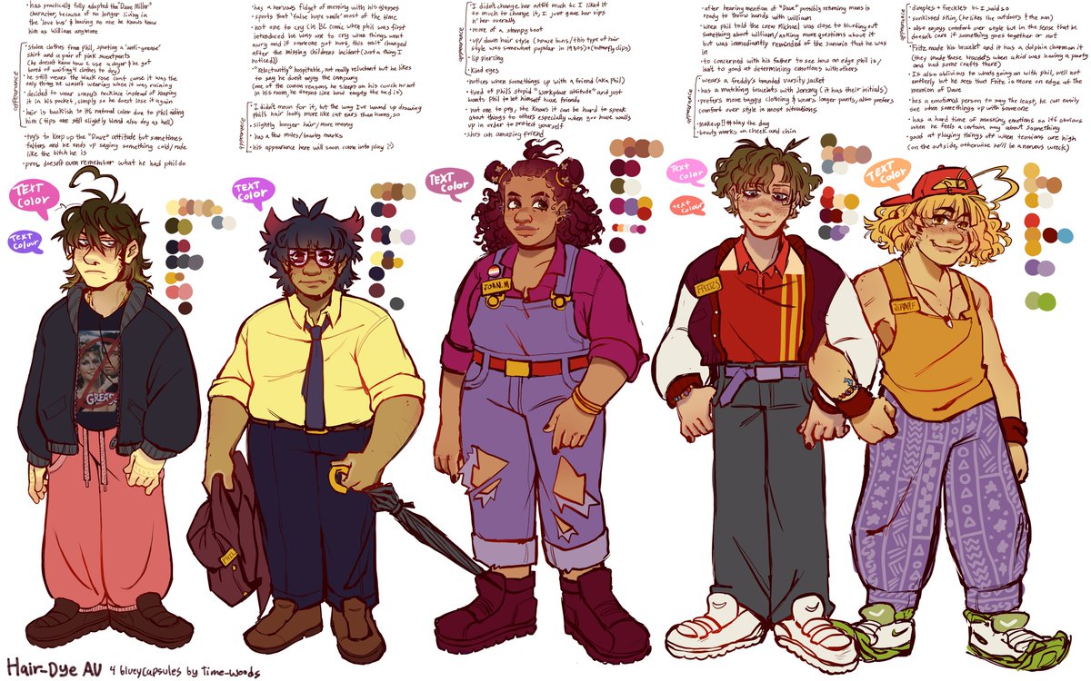 I did this lil lineup mainly for when im coloring/drawing so its easier but i decided to add some lil tid bits for those who wanna read it! (Some things on there are just character analysis from blueycapsules) #blueycapsulesfanart #blueycapsules #FNAF #fanart