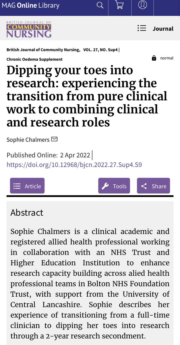 SChalmersSLT's tweet photo. Thank you @LydiaBoltonSLTA
Pleased to share a Q&A article in the Journal of Community Nursing about a dual clinical+academic role & how these two worlds come together @boltonnhsft @UCLanResearch ๐ @ReSNetSLT @ClinAcSLT @hemingways2001 @ElaineChesworth
https://t.co/H4MV80KPTy https://t.co/0nWdB2Bv7h