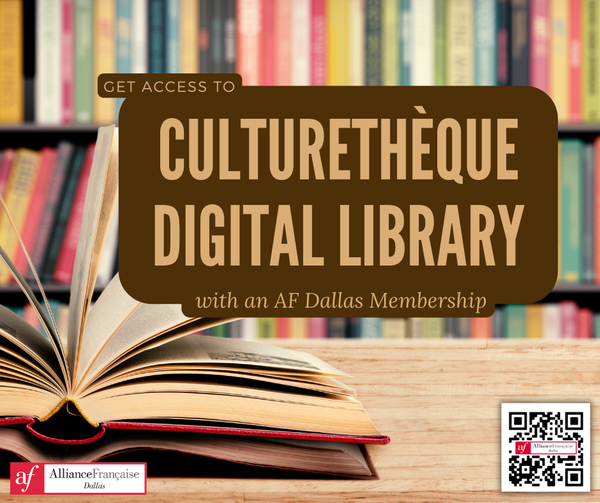 AllianceDallas's tweet photo. [CULTURETHÈQUE] Discover Culturethèque, the multimedia e-library of Francophone culture in the US!

=> LEARN MORE: https://t.co/P9kIjaxsbJ
=> BECOME A MEMBER: https://t.co/0PQ3esAkOC

A bientôt!

#afdallas #alliancefrancaise #culturetheque #elibrary #books #lire #afmembership https://t.co/WXvt4J7cT4