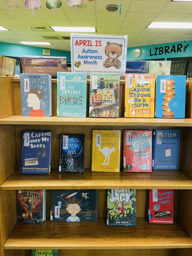 SheriBRealtor's tweet photo. Celebrating so much this month! Autism Awareness Month, National Poetry Month, and Library Month! #lovemyjob #librarieslead @WISWillard @willardschools https://t.co/JzHcQORoqZ
