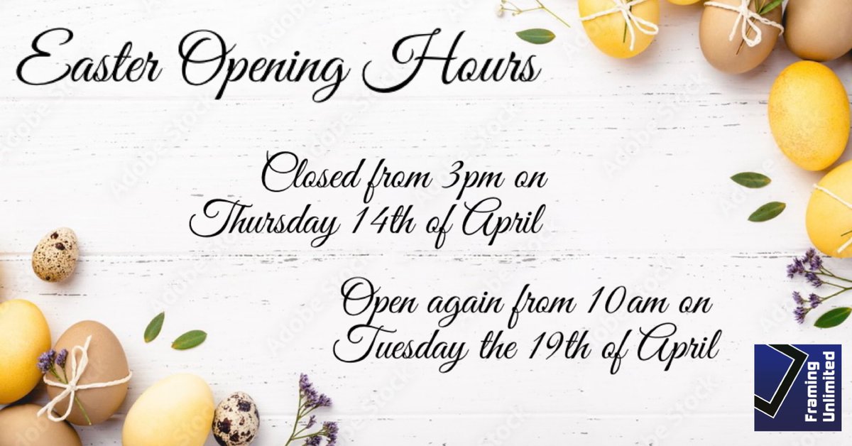 neframing's tweet photo. Hi,
the workshop will be closed over the Easter Bank Holiday Weekend.

Closed from 3pm on Thursday the 14th of April 2022.
Open again from 10am on Tuesday the 19th of April 2022. https://t.co/sWDkijKygZ