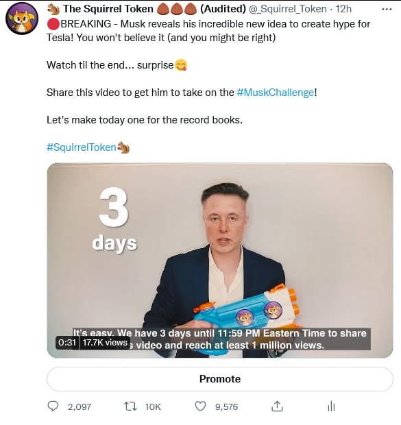 We have exceeded 10,000 retweets!

#SquirrelToken