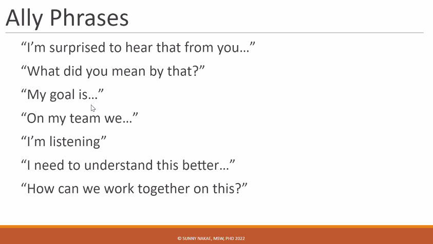 vathyal's tweet photo. Great Ally phrases to use when you are faced with uncertain situations caused by others #HealthEquity @DrNakae #KPFacDev @KPSDFMR https://t.co/SoYmJGnTw6