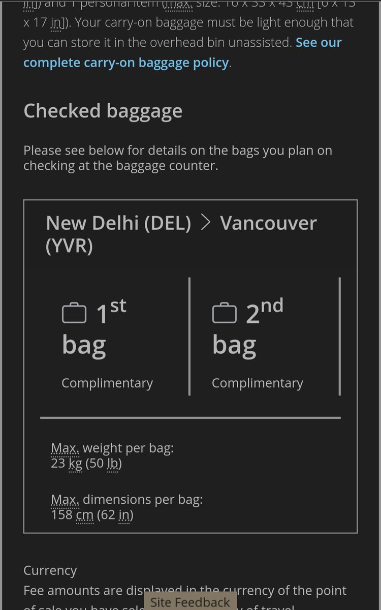 ksdbcca's tweet photo. @AirCanada when I go to manage my booking, it still says 2nd is complimentary.... this is too confusing https://t.co/HfuTKMkyiP