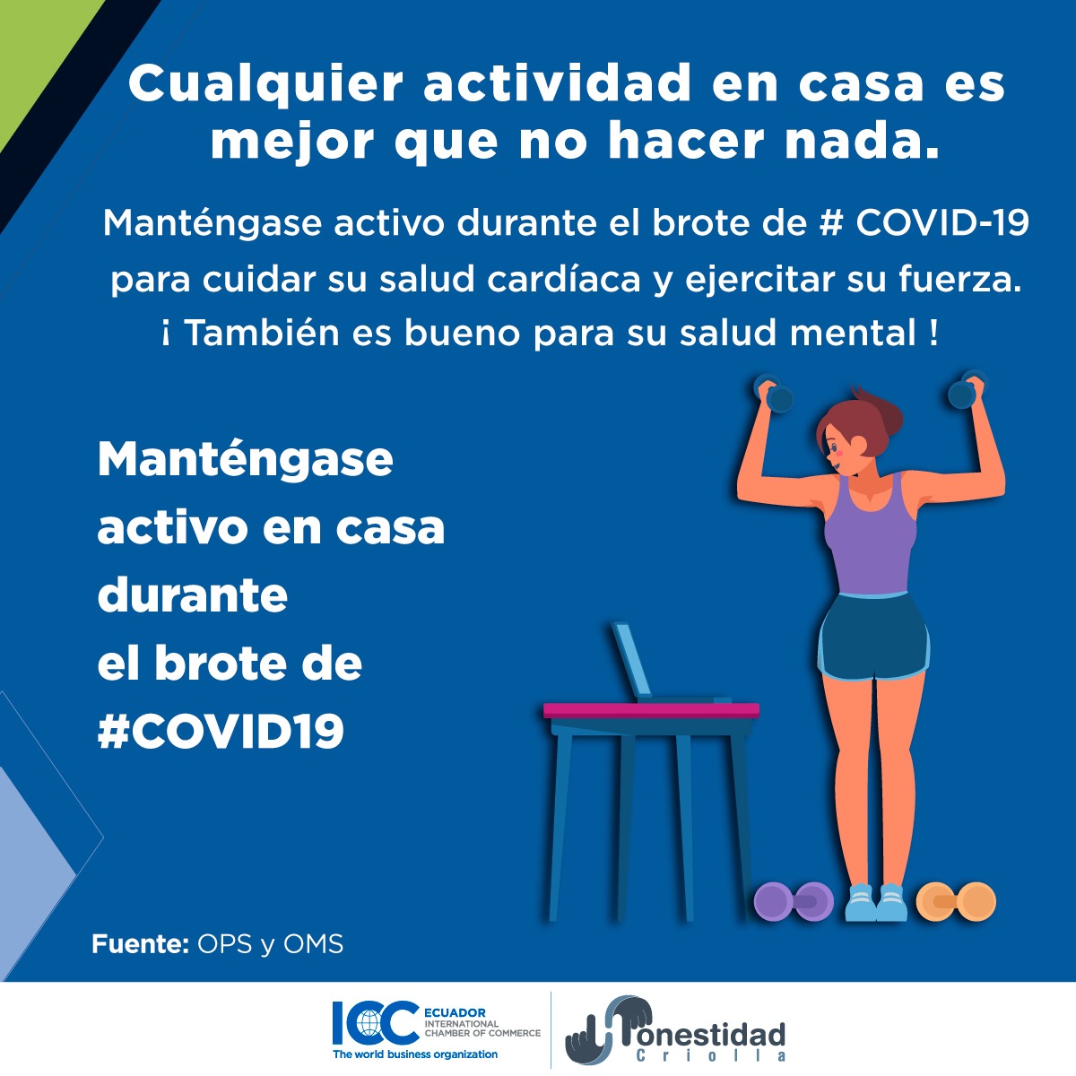 La actividad física es una de las mejores barreras para el virus

Aprovecha tu tiempo libre y mantente activo

#CuidémonosTodos #SerHonestoSalvaVidas