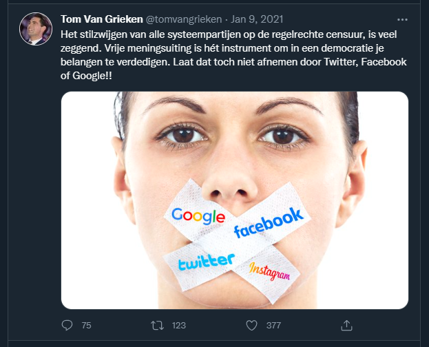 vld_jong's tweet photo. Enerzijds klagen over de gevaren van censuur en de corruptie van de partijpolitiek, maar anderzijds de man in Europa die dit alles belichaamt, feliciteren met zijn overwinning. Het Vlaams Belang kan dat. https://t.co/8B1FtvUSIb