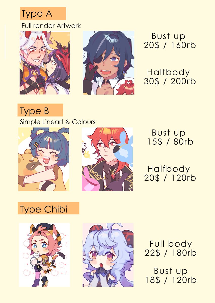 [RT appreciated ❤️]
Hello, I'm opening Commission 🥰
If you Interesting you can DM me!

sometimes PayPal hold my money longer so ko-fi payment is acceptable 🙏 #commissionopen #Commission #Commissionisopen 