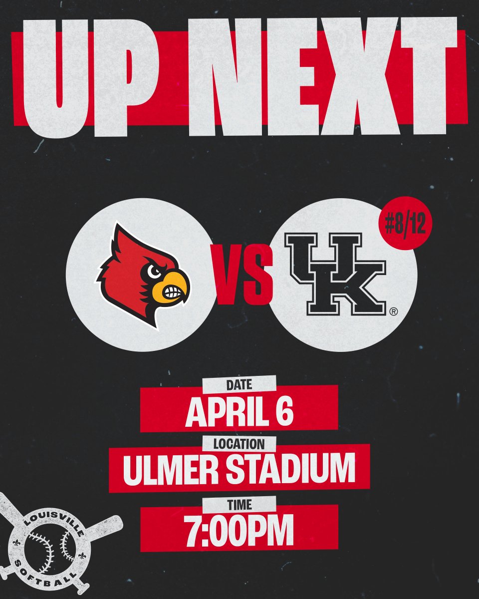 LouisvilleSB's tweet photo. 𝙐𝙥 𝙉𝙚𝙭𝙩: No. 8/12 Kentucky

📰: https://t.co/PgjvdbgAHh
🎟️: https://t.co/04dpWnHvHT 

#GoCards https://t.co/KeAYLwhlWF