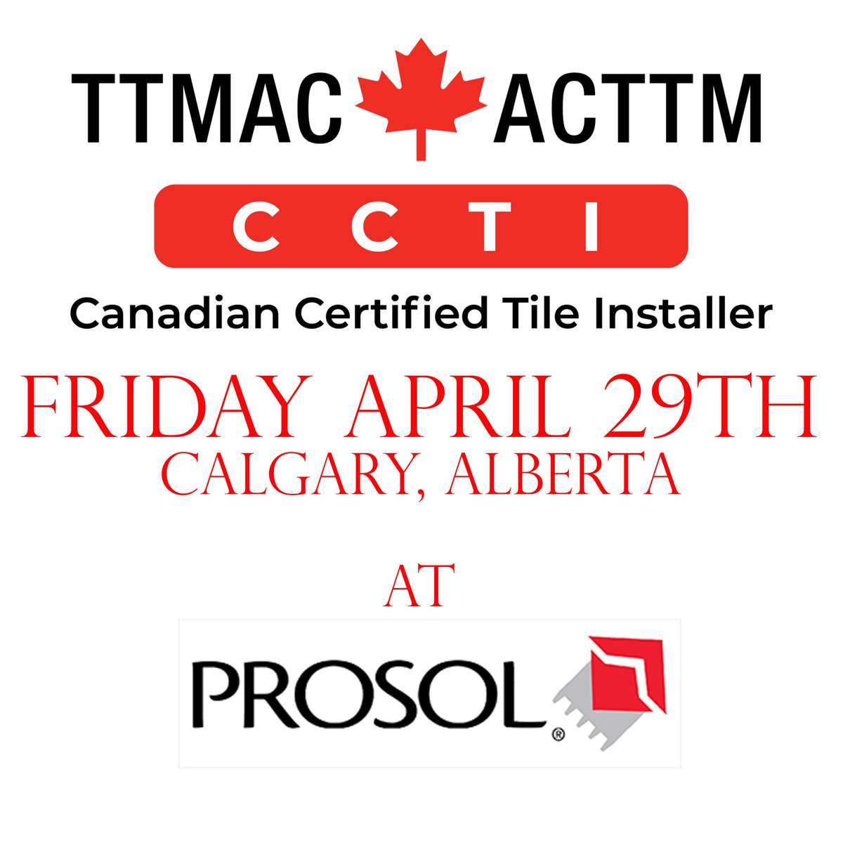 TTMACCanada's tweet photo. We are thrilled to announce the next #CCTI #Certification will be held on April 29th at #PROSOL in #calgary #south Register now to take your written exam so you can get in on the event! https://t.co/qnwYvRReqo to register and everyone gets member pricing this month! #BIGSALE https://t.co/PCIgS2jpN8