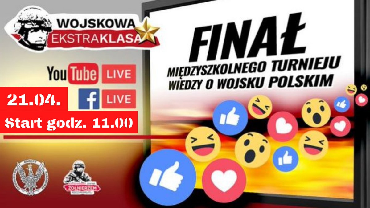 ZolnierzRP's tweet photo. Już 21 kwietnia w finale II Turnieju wiedzy o #WojskoPolskie spotkają się:
✔ ZS nr 1 w Golubiu - Dobrzyniu 
✔ ZS w Jabłonowie Pomorskim
✔ ZS Nr 2 im. Sybiraków z Nowego Sącza
✔ LO w ZDZ - Zespół Szkół z Rybnika
_________
#WojskoPolskie 
#ZostańŻołnierzem #CWCR https://t.co/JmYAgY4B8E