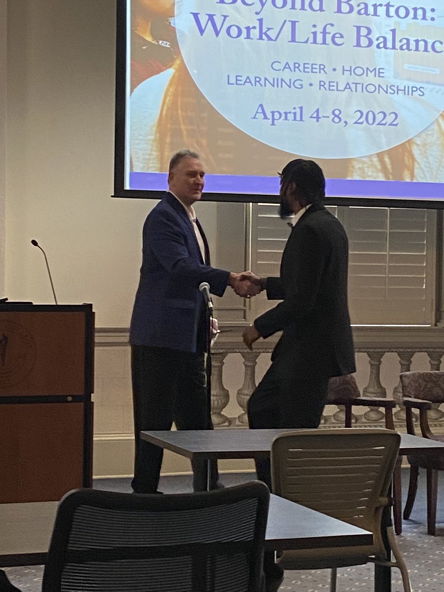 Great having Barton Basketball alumnus Trey Scoggins ‘21 back to campus today! Trey was keynote speaker for the opening session of Barton College’s Day of Scholarship and Engagement! #BartonBold