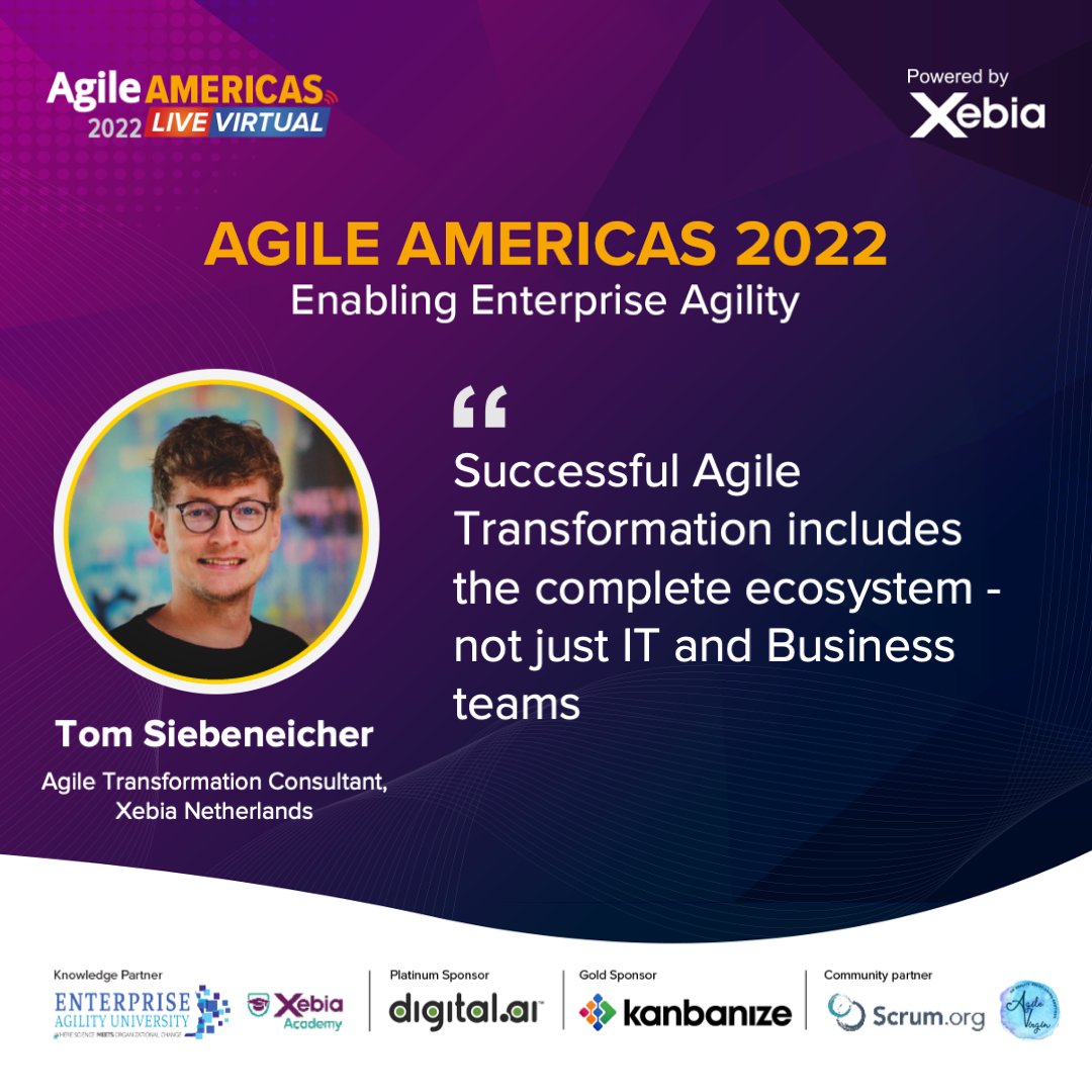 Brilliant session by Tom Siebeneicher on "The transformation got stuck; what can we do?" at #AgileAmericas2022.

Thank you so much for sharing your knowledge and insights with us.
