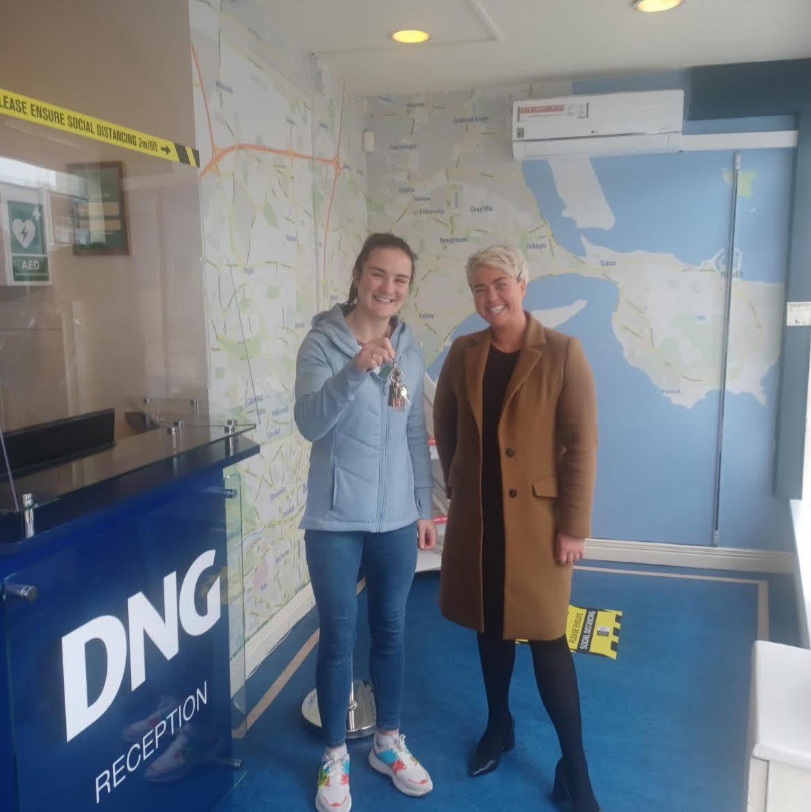 keithplowe's tweet photo. Great to have the amazing Kelly Harrington Olympic gold medalist visit our office at @dng_ie Fairview today to pick up the keys of her new home from our Senior Negotiator Rachel Cunningham! #property #dnglive #dngfranchise https://t.co/JaJlVM8nx5