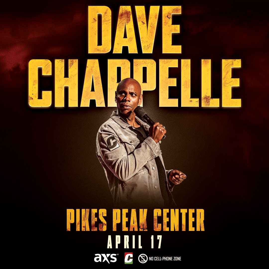 Pikes Peak Center (@pikespeakcenter) on Twitter photo JUST ANNOUNCED!
Dave Chappelle <a href="/DaveChappelle/">David Chappelle</a> is coming to Colorado Springs on Sunday, April 17! Tickets go on sale tomorrow, Wednesday April 6, at 10am.
Learn more 👉 bit.ly/3NRB0bi JUST ANNOUNCED!
Dave Chappelle <a href="/DaveChappelle/">David Chappelle</a> is coming to Colorado Springs on Sunday, April 17! Tickets go on sale tomorrow, Wednesday April 6, at 10am.
Learn more 👉 bit.ly/3NRB0bi