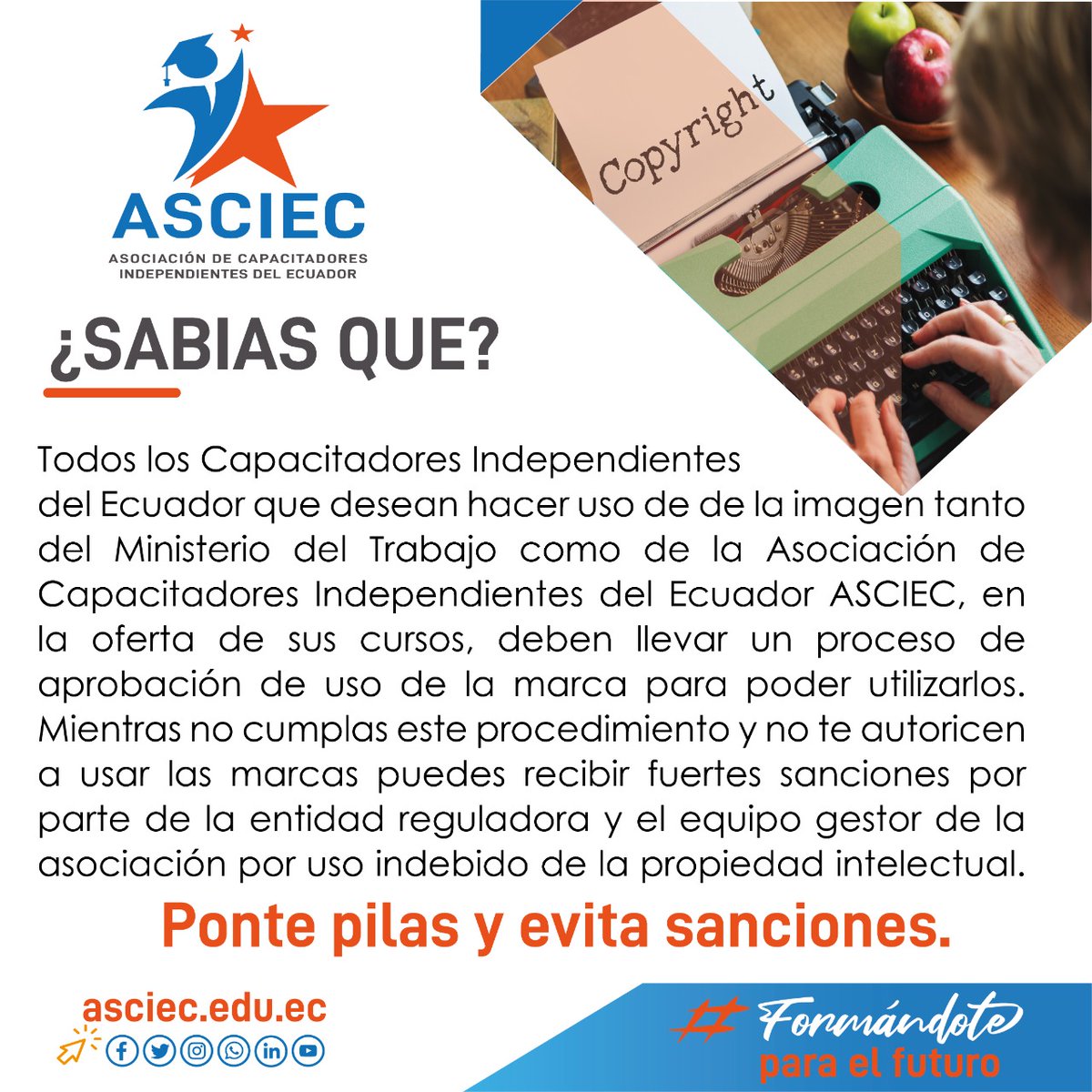 ASCIEC's tweet image. Ponte pilas y evita sanciones!!