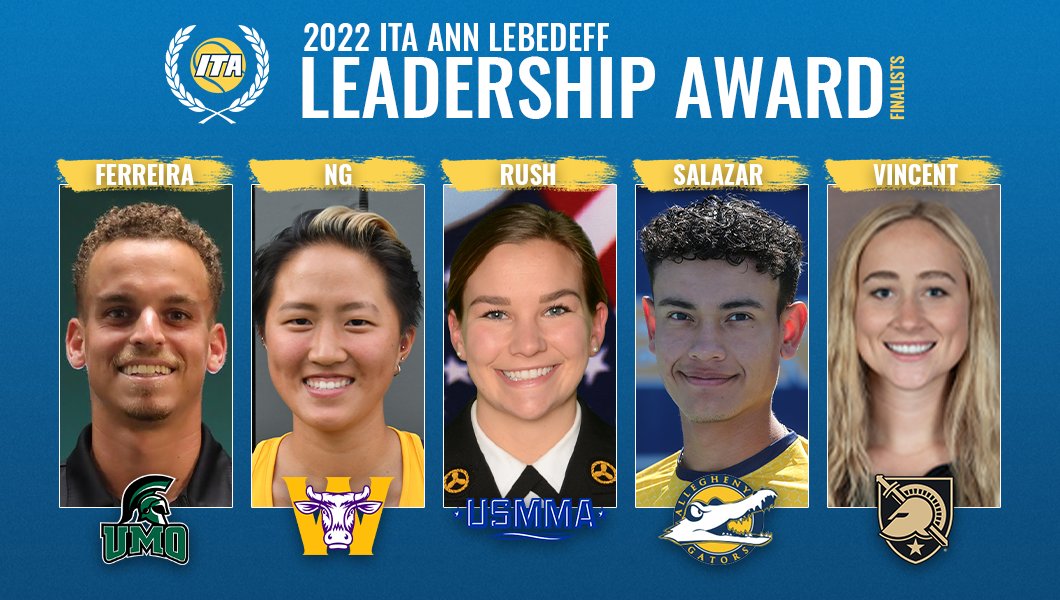 ITA_Tennis's tweet image. The Finalists for the 2022 Ann Lebedeff Leadership Award have been announced‼️

These five will now undergo a second round of review before a winner is selected!

Read More ⬇️
bit.ly/3udEm0K

#WeAreCollegeTennis