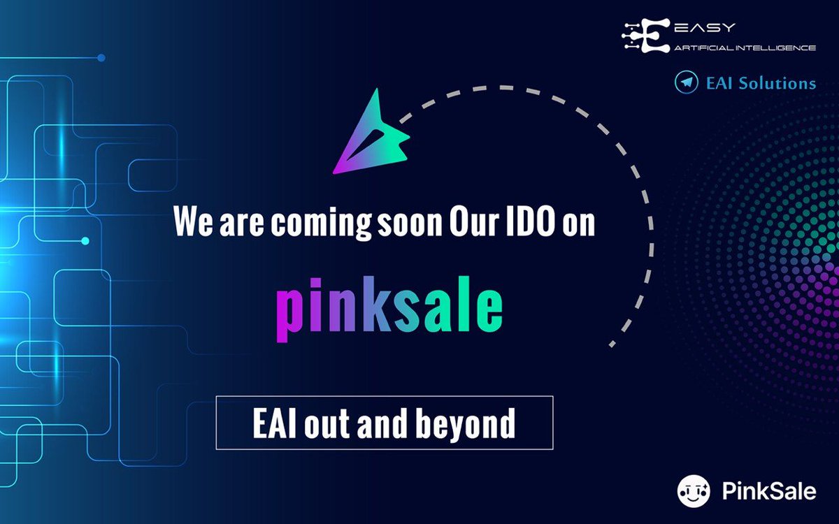 EAIsolutions's tweet photo. #Presale date and other details will be announced very soon !
Stay tuned !
#EAIToken #EAI $EAI #FairLaunch #cryptocurrency #PinkSale https://t.co/0pTn7NHdaa