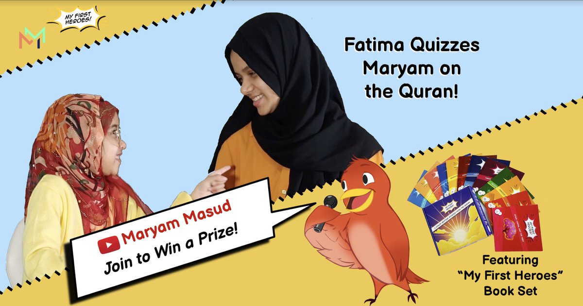 Tune in this Sat, Apr 9 to watch a fun video of Fatima quizzing her  sister <a href="/OMaryamMasud/">Maryam Masud</a> using  My First Heroes ! Follow along at home for a fun learning game with your kids too! A preview video can be seen now at  linktr.ee/myfirstheroes  =) enjoy inshallah!