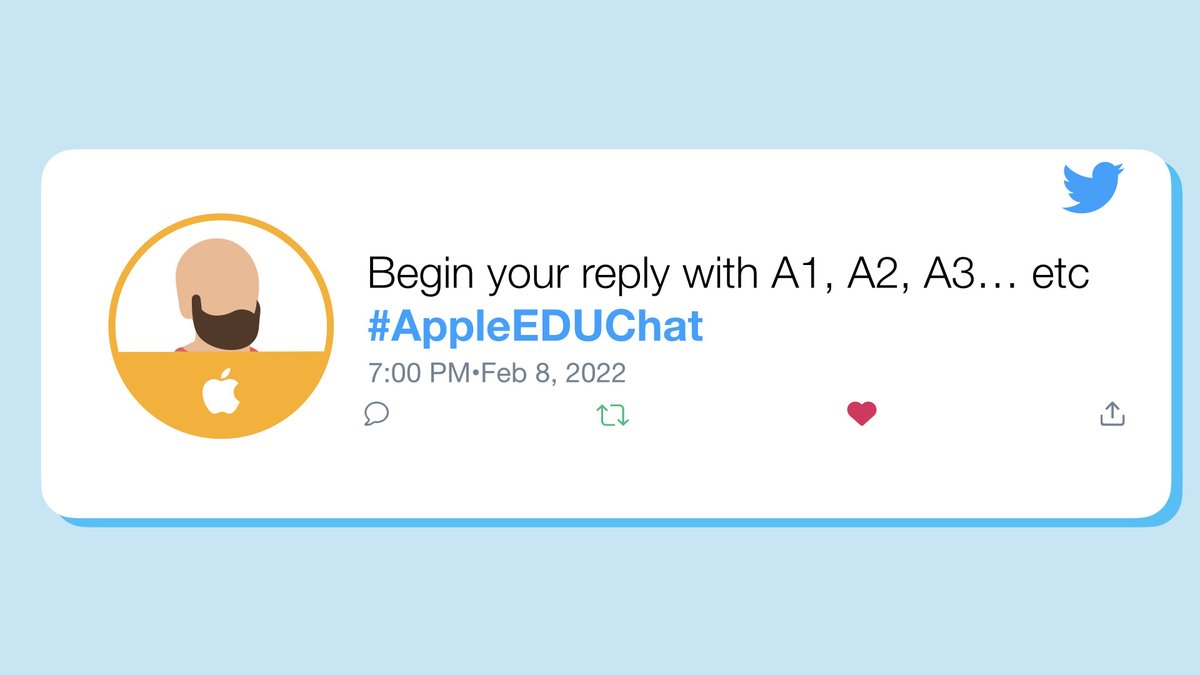 <a href="/Mrs_Educate/">Laura George FCCT ADE</a> is about to share the first question for tonight’s #AppleEDUChat 

Remember to begin your reply with A1 and to use #AppleEDUchat