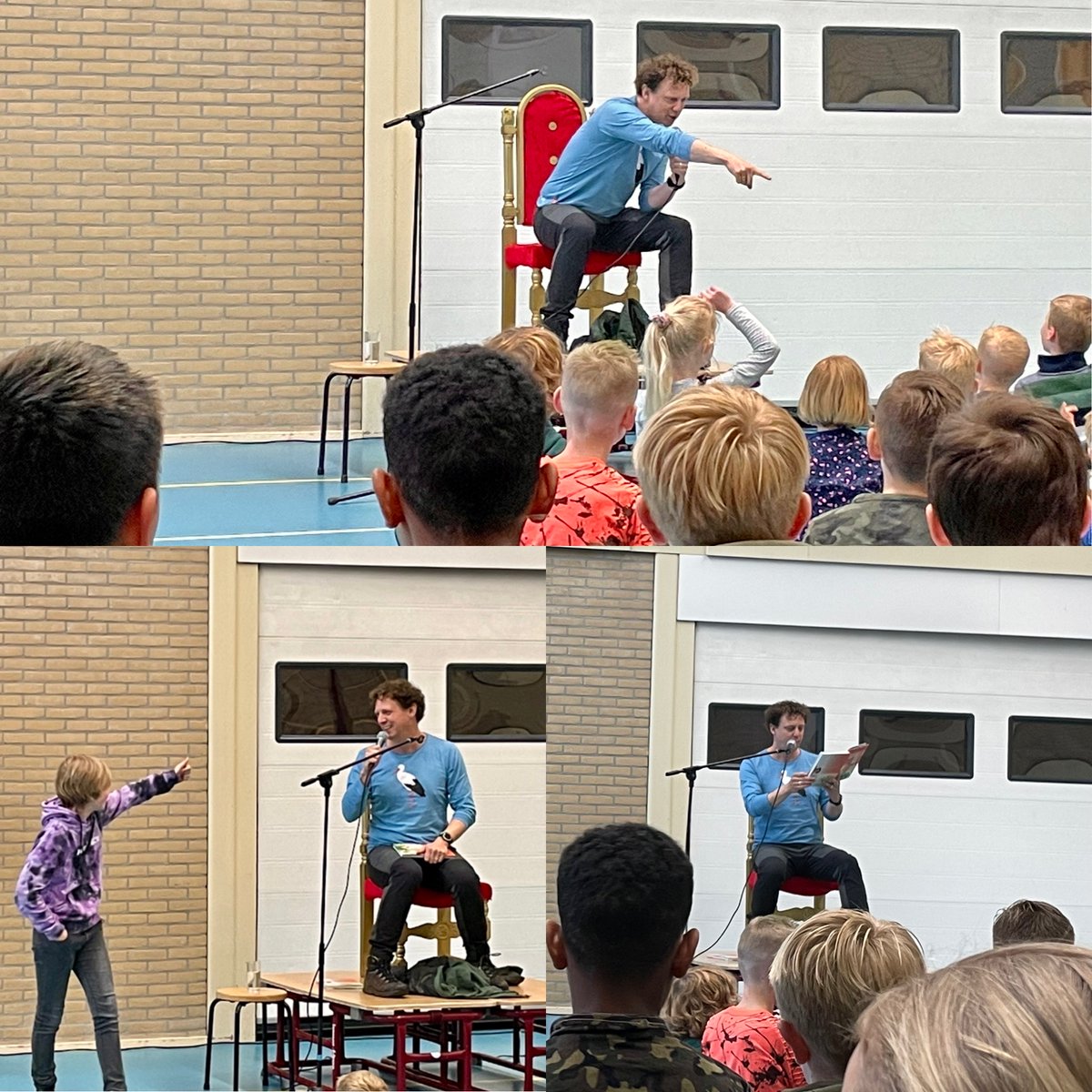 OBSdeOpslach's tweet photo. Vanochtend arriveerde cabaretier, schrijver én vogelliefhebber @jochemmyjer in Wommels!
Een warming-up met een bezoek aan beide scholen: voorlezen, vragen beantwoorden én Samson🐶 kon niet ontbreken. 's Middags erop uit met zijn lievelingsvogel én motto...
https://t.co/5VDnUgoMdf https://t.co/aCMOzr37oe
