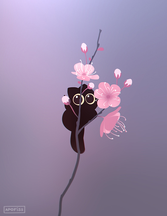 no humans flower cat pink flower gradient background gradient black cat  illustration images