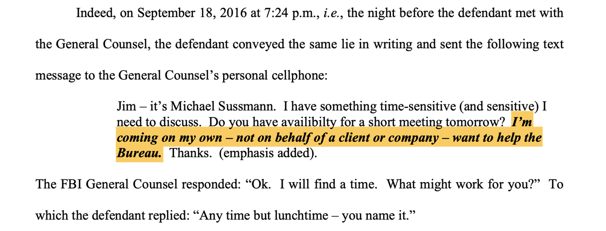 aaronjmate's tweet photo. Indicted Clinton lawyer Michael Sussmann insists that, when he tried to sell FBI on a covert Trump-Russia channel, he never concealed that he was doing so for his client. Except now we learn that he texted his FBI contact that he was not acting "on behalf of a client or company." https://t.co/iF5ueE55zh