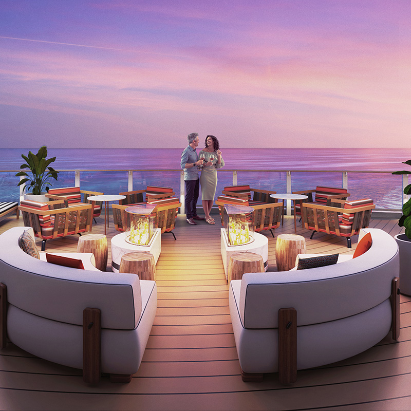 CruiseNorwegian's tweet photo. First thing on the menu: seaside sips &amp; sunsets on tap. Enjoy 360 degrees of stunning views &amp; sea breezes along Ocean Boulevard aboard Norwegian Viva. #CruiseNorwegian