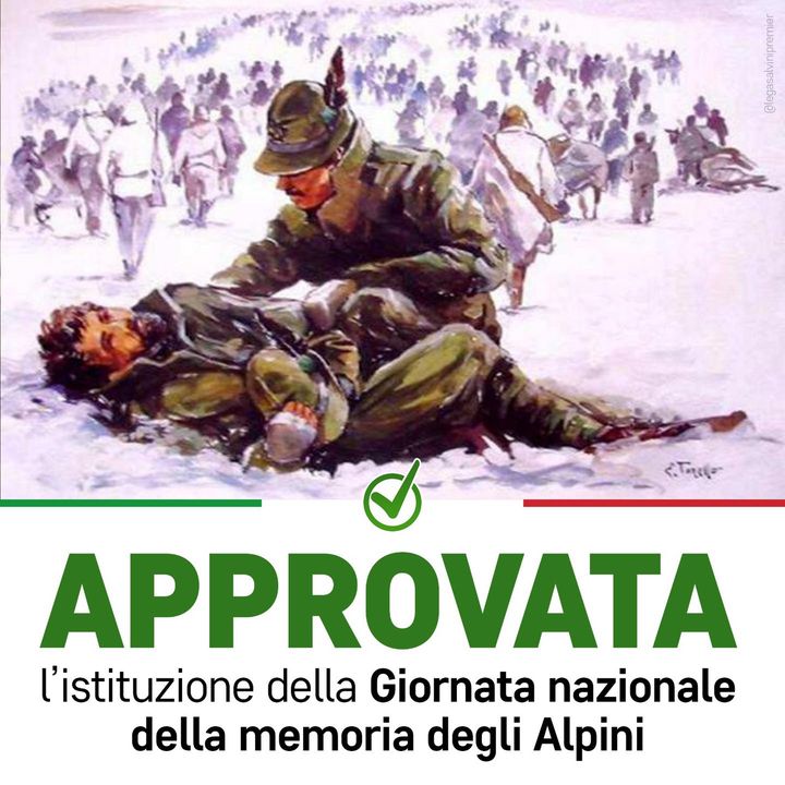 LegaSalvini's tweet photo. ✅ APPROVATA L’ISTITUZIONE DELLA GIORNATA NAZIONALE DELLA MEMORIA DEGLI ALPINI
https://t.co/593WUQY9gB https://t.co/O7zotZYvo0