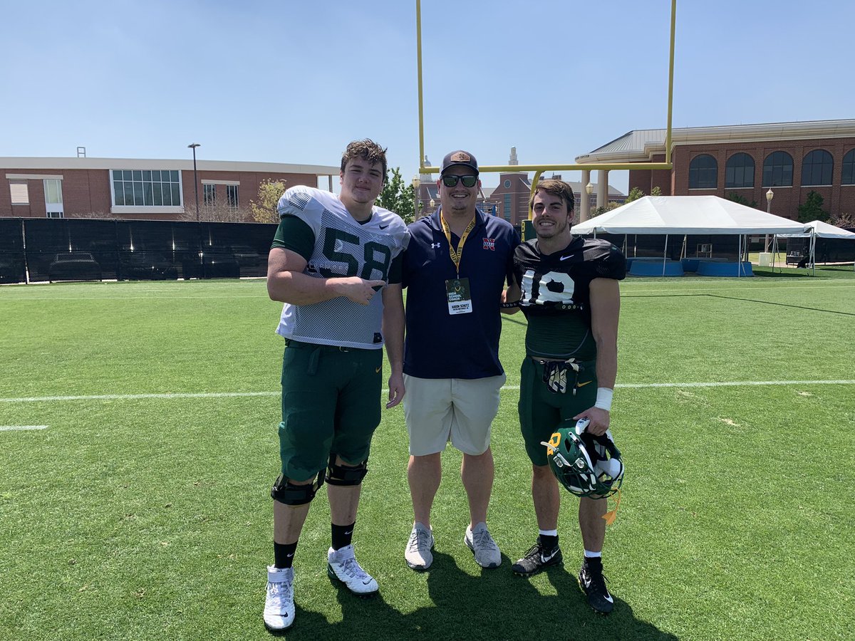 Great to get out and watch these two practice today!!! <a href="/Gavinb_89/">Gavin</a> <a href="/losack_collin/">Collin Losack</a> . Thanks <a href="/BUFootball/">Baylor Football</a> for the hospitality!!!