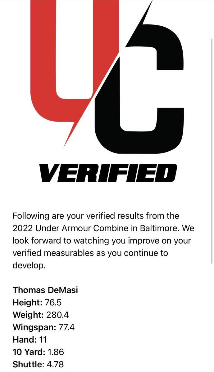 Official Results for <a href="/UANextFootball/">All-America Game</a> Baltimore camp. thank you again for the invite <a href="/CraigHaubert/">Craig Haubert</a> <a href="/TheUCReport/">Billy Tucker</a>