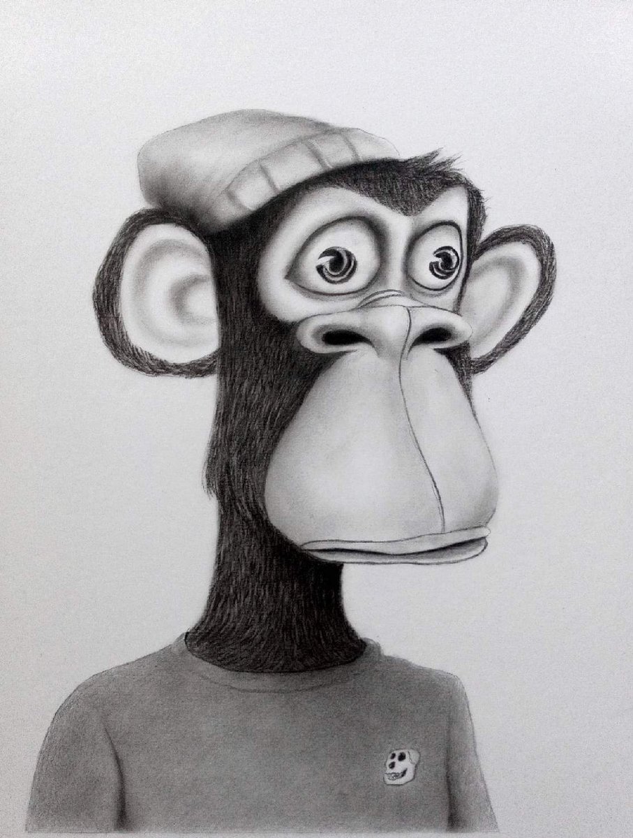 HAPPY_APES_'s tweet photo. @ape_gainz I am a sketch artist
I have been sketching apes in a realistic pencil sketch art form
Its just 0.05eth for one art
Please let me know if u are interested😋♥️

Here is my sample art for your reference 👇 https://t.co/n8uRbvv8A0