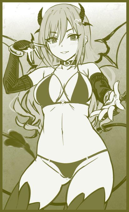 次のサキュバス化娘ラフ🦇🌸💜 