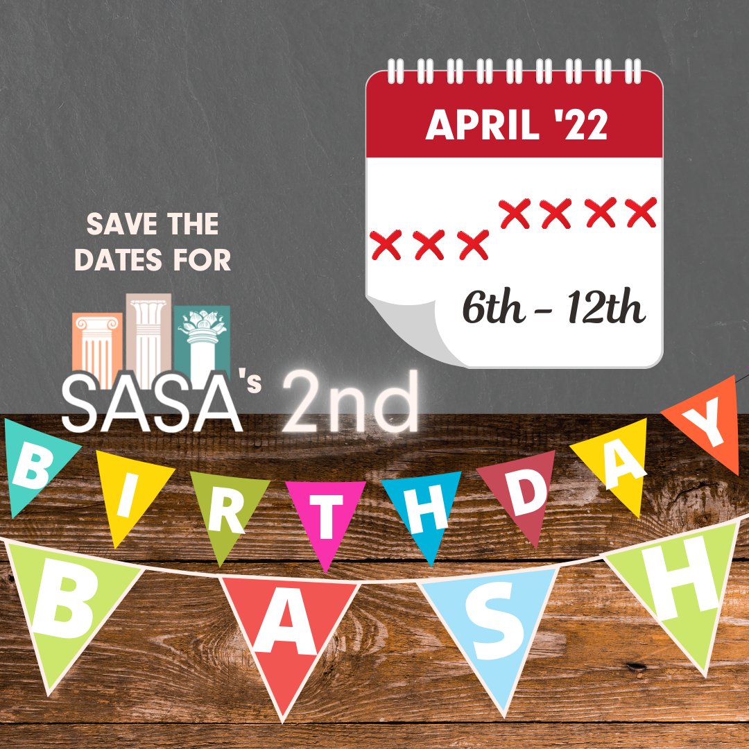 AncientSave's tweet photo. 📌 Mark your calendar to join SASA’s 2nd Birthday Bash Fundraiser!

🗓 April 6th - 12th, 2022

🥳 Our goal for this crowdfunding campaign is $6,000. Including up to $1,500 pledged funds from our generous matching donors! https://t.co/1l9VB4v2D8