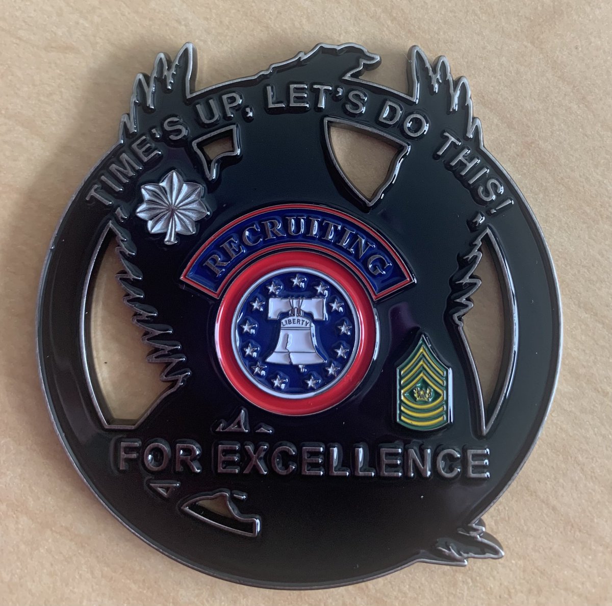 BobbiJoWathen's tweet photo. Today the @USArmy stopped by my office to present me with this Challenge Coin as a token of appreciation for the work we do together to help students achieve post secondary success. To say I was surprised is an understatement. Thank you. #CCR4All #MHSDragons https://t.co/GlOwOohfYr